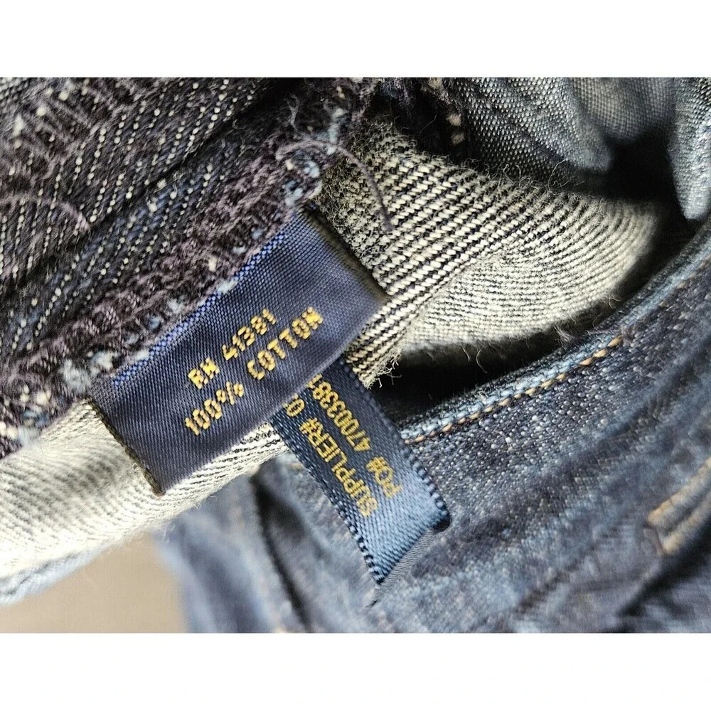 Polo Ralph Lauren Cuffed Dark Indigo Blue Flat Front Jean Chino's Size 6 - Picture 11 of 11